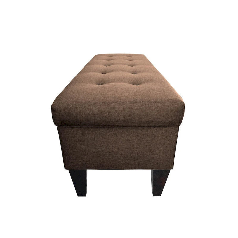 10-button Tufted Upholstered Long Storage Bench Ottoman