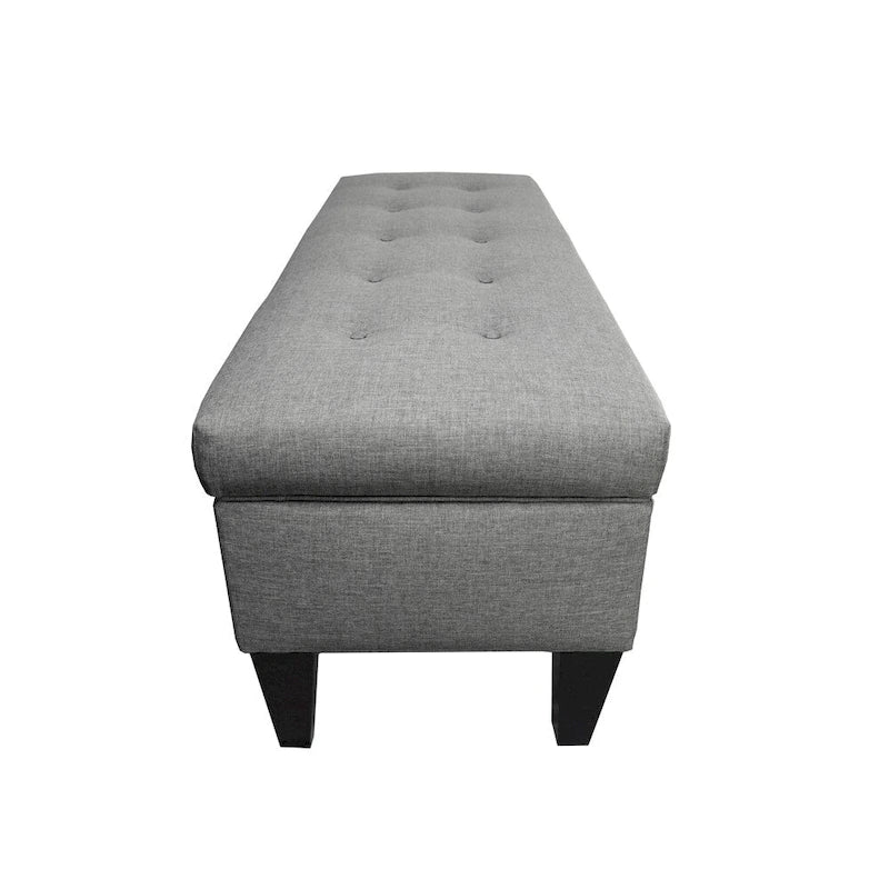10-button Tufted Upholstered Long Storage Bench Ottoman