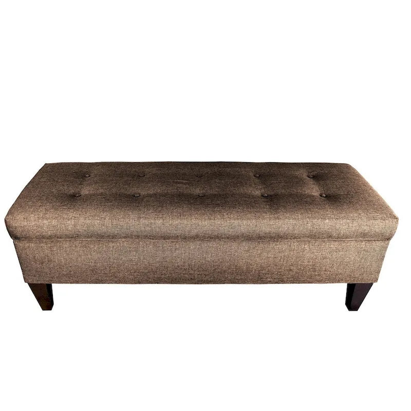 10-button Tufted Upholstered Long Storage Bench Ottoman