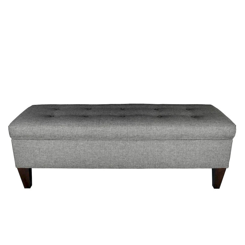 10-button Tufted Upholstered Long Storage Bench Ottoman
