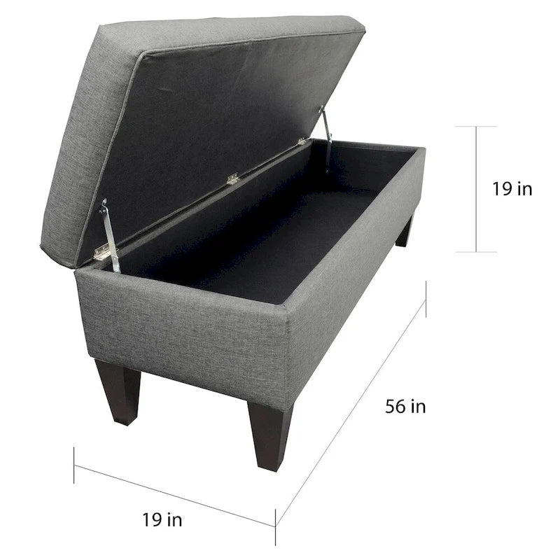 10-button Tufted Upholstered Long Storage Bench Ottoman