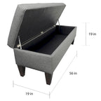 10-button Tufted Upholstered Long Storage Bench Ottoman