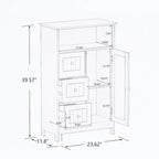Bathroom standing storage cabinet with 3 drawers and 1 door