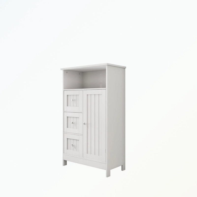 Bathroom standing storage cabinet with 3 drawers and 1 door