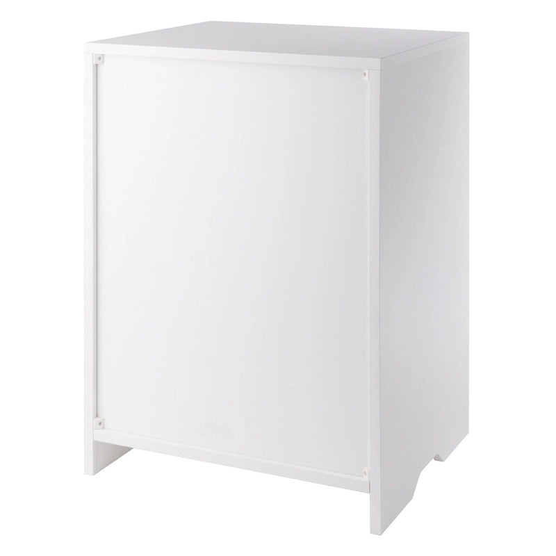White 1-Drawer Storage Cabinet with Adjustable Shelf