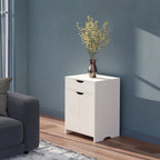 Weißer Aufbewahrungsschrank mit 1 Schublade und verstellbarem Einlegeboden