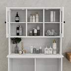 Two-Compartment Tilt-Out Dirty Laundry Basket Tall Bathroom Cabinet