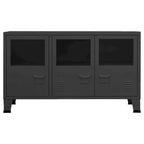 Sideboard Industrial Storage Cabinet for Living Room Metal and Glass - 41.3 x 13.8 x 24.4
