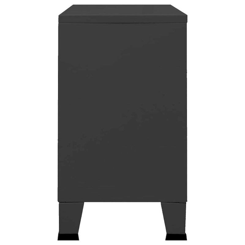 Sideboard Industrial Storage Cabinet for Living Room Metal and Glass - 41.3 x 13.8 x 24.4
