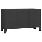 Sideboard Industrial Storage Cabinet for Living Room Metal and Glass - 41.3 x 13.8 x 24.4