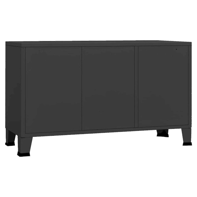 Sideboard Industrial Storage Cabinet for Living Room Metal and Glass - 41.3 x 13.8 x 24.4