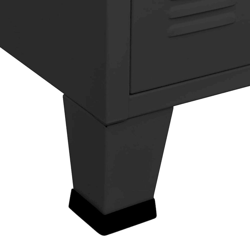 Sideboard Industrial Storage Cabinet for Living Room Metal and Glass - 41.3 x 13.8 x 24.4