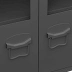 Sideboard Industrial Storage Cabinet for Living Room Metal and Glass - 41.3 x 13.8 x 24.4