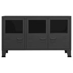 Sideboard Industrial Storage Cabinet for Living Room Metal and Glass - 41.3 x 13.8 x 24.4