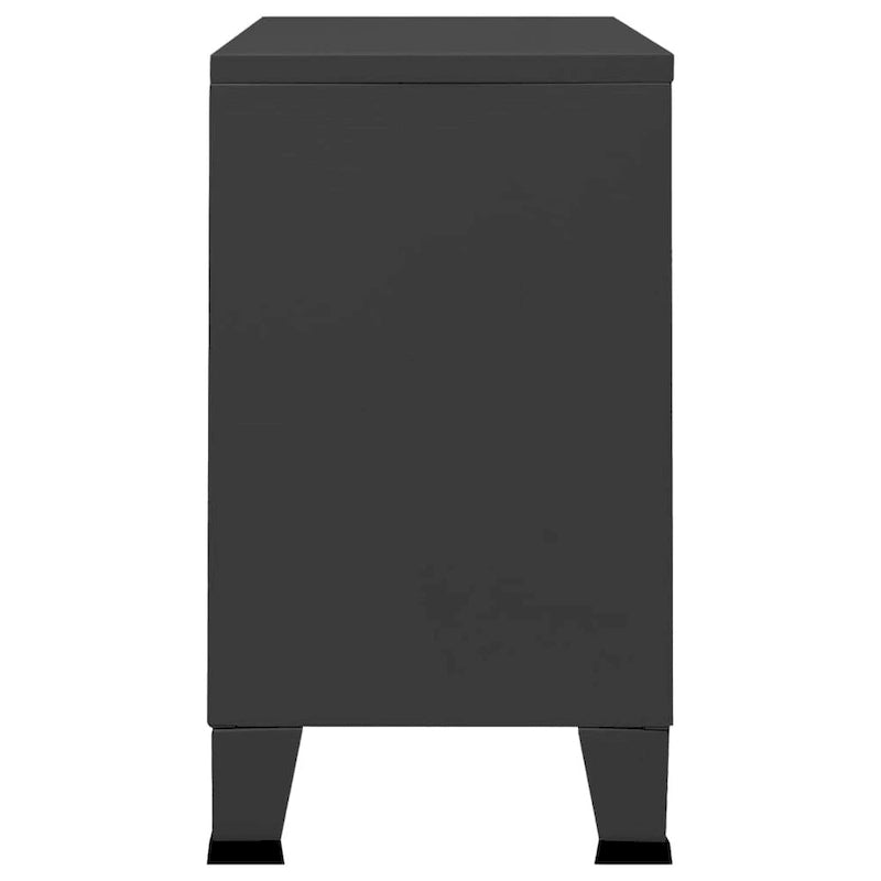 Sideboard Industrial Storage Cabinet for Living Room Metal and Glass - 41.3 x 13.8 x 24.4