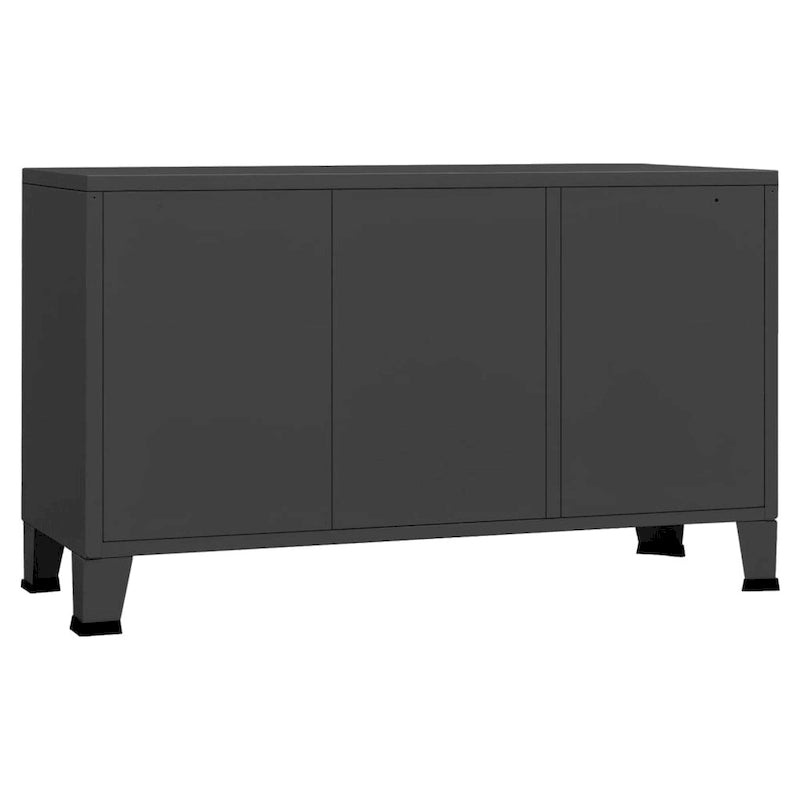 Sideboard Industrial Storage Cabinet for Living Room Metal and Glass - 41.3 x 13.8 x 24.4