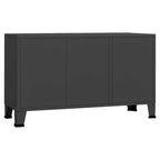 Sideboard Industrial Storage Cabinet for Living Room Metal and Glass - 41.3 x 13.8 x 24.4