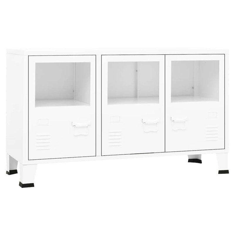 Sideboard Industrial Storage Cabinet for Living Room Metal and Glass - 41.3 x 13.8 x 24.4