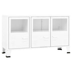 Sideboard Industrial Storage Cabinet for Living Room Metal and Glass - 41.3 x 13.8 x 24.4