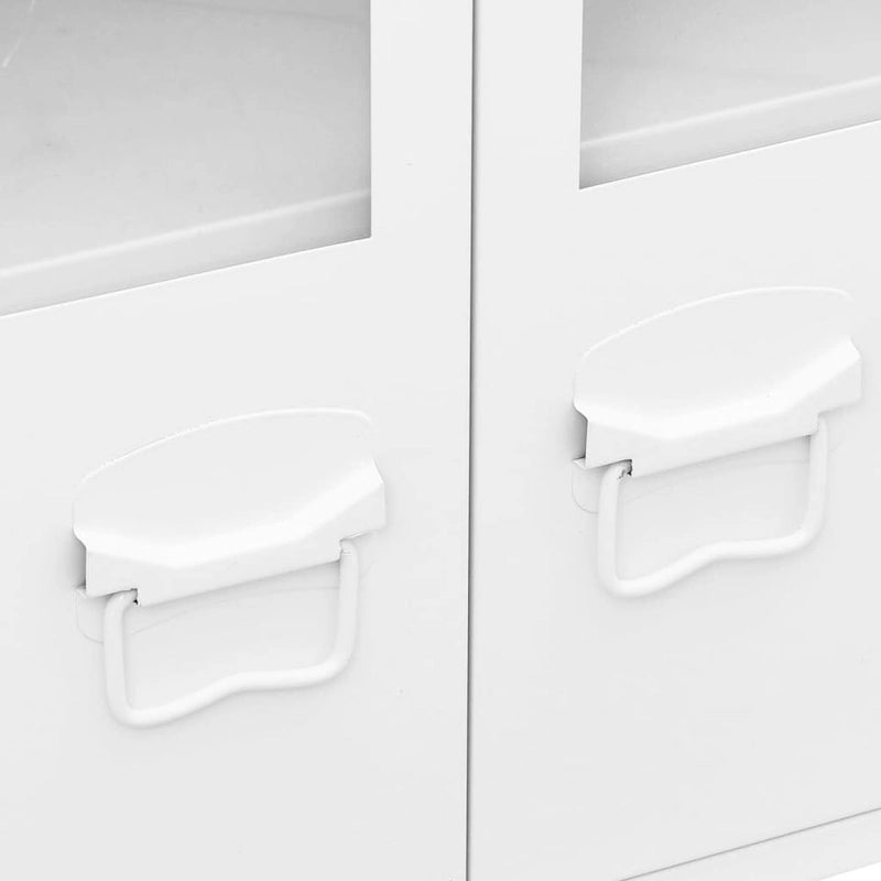 Sideboard Industrial Storage Cabinet for Living Room Metal and Glass - 41.3 x 13.8 x 24.4