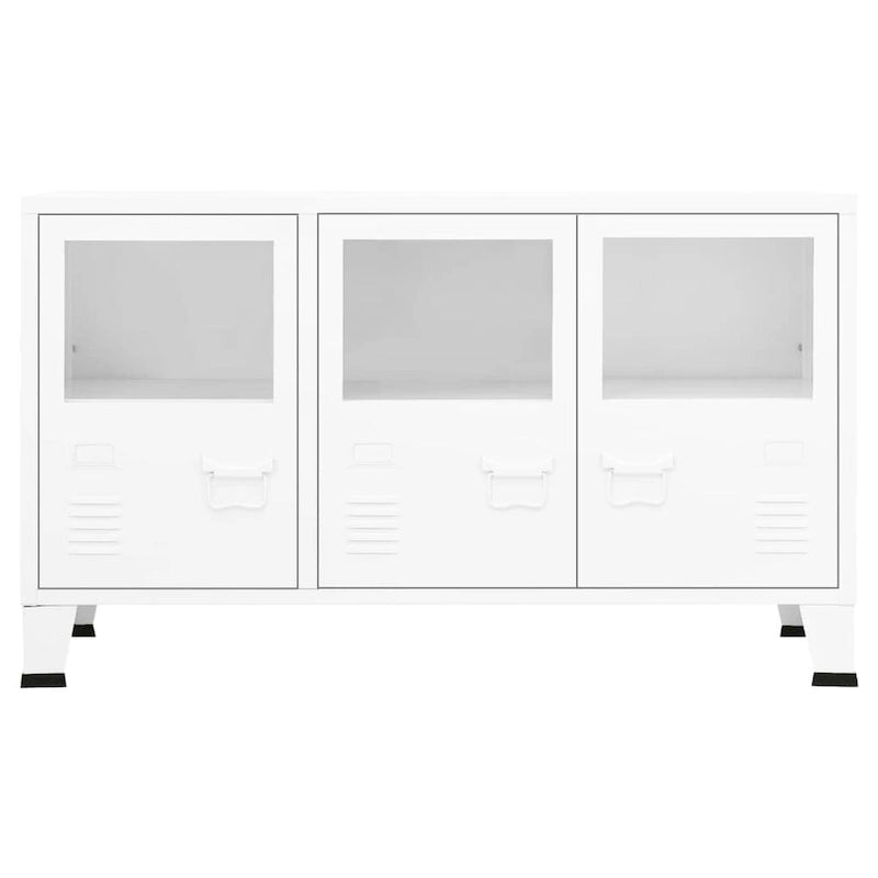 Sideboard Industrial Storage Cabinet for Living Room Metal and Glass - 41.3 x 13.8 x 24.4