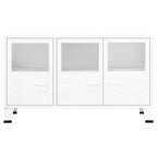 Sideboard Industrial Storage Cabinet for Living Room Metal and Glass - 41.3 x 13.8 x 24.4
