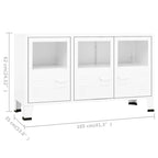 Sideboard Industrial Storage Cabinet for Living Room Metal and Glass - 41.3 x 13.8 x 24.4
