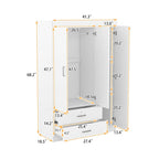 3-Door Wood Wardrobe with Drawers