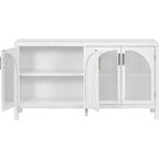 Large Storage Space Sideboard with Artificial Rattan Door