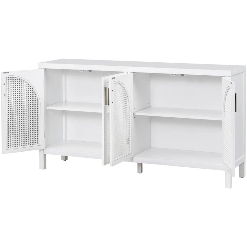 Large Storage Space Sideboard with Artificial Rattan Door