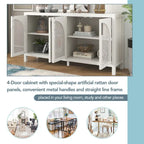Large Storage Space Sideboard with Artificial Rattan Door