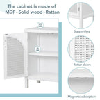 Large Storage Space Sideboard with Artificial Rattan Door