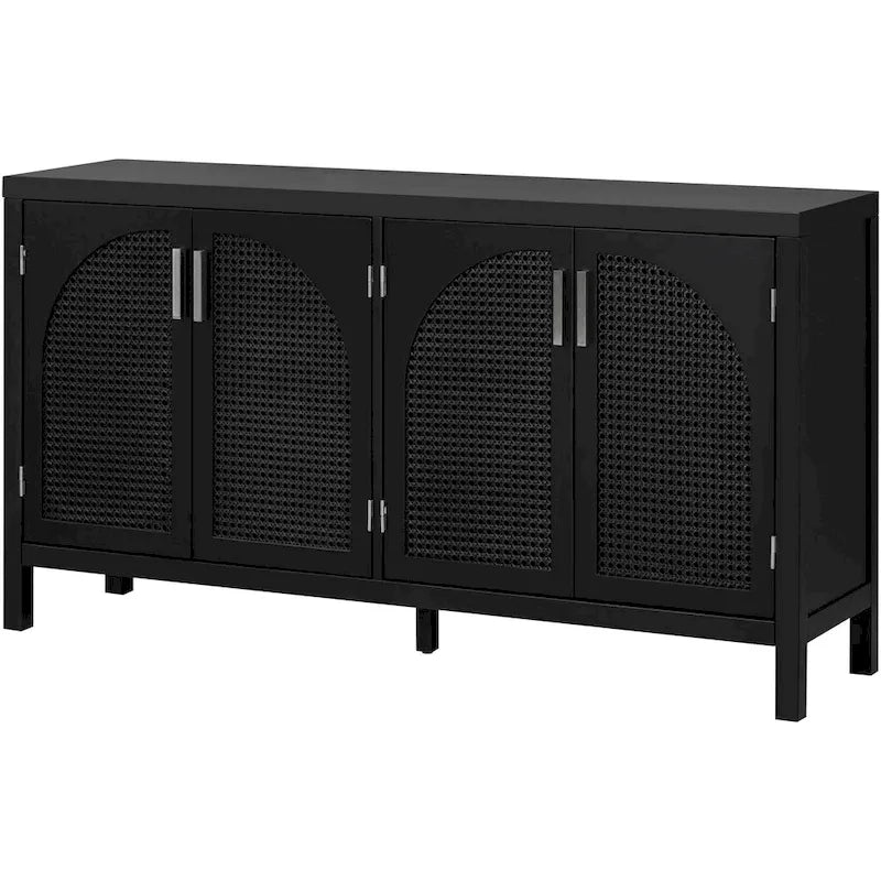 Large Storage Space Sideboard with Artificial Rattan Door