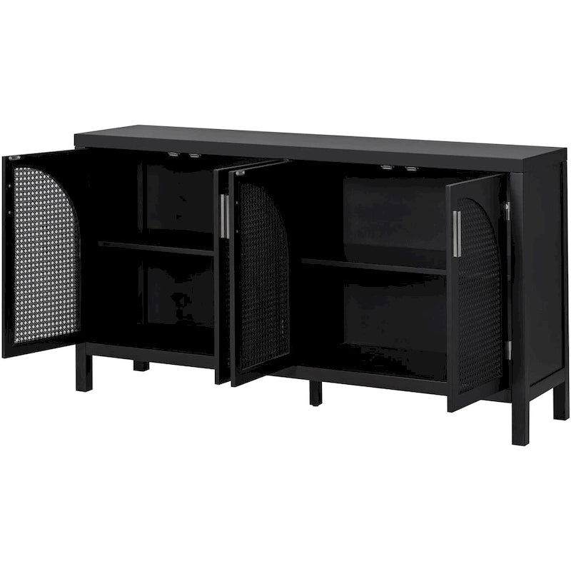 Large Storage Space Sideboard with Artificial Rattan Door