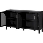 Large Storage Space Sideboard with Artificial Rattan Door