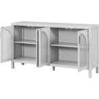 Large Storage Space Sideboard with Artificial Rattan Door