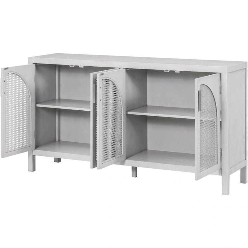Large Storage Space Sideboard with Artificial Rattan Door
