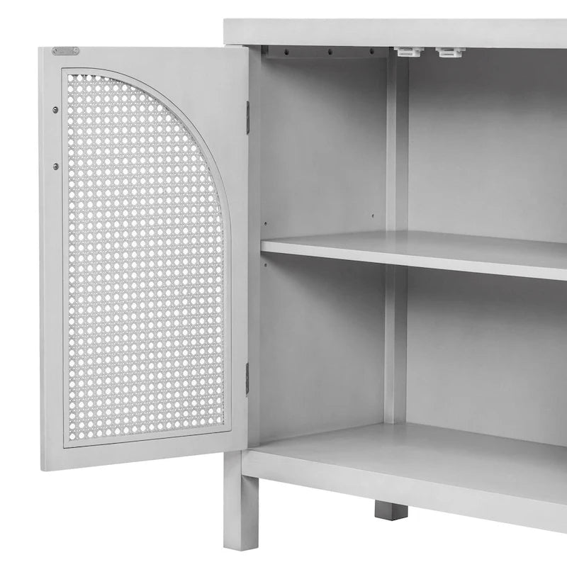Large Storage Space Sideboard with Artificial Rattan Door