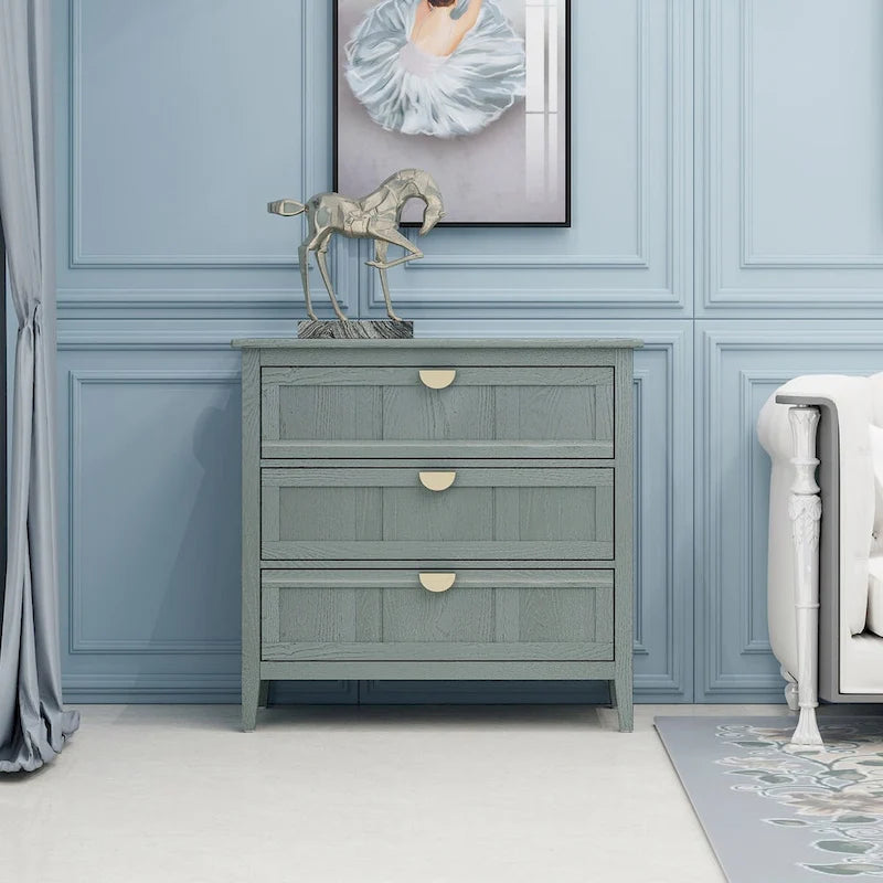 Three Drawer MDF Cabinet with Woodgrain Finish