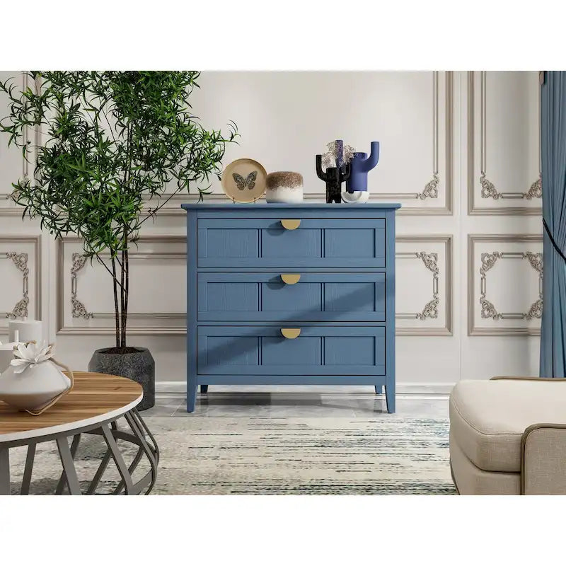 Three Drawer MDF Cabinet with Woodgrain Finish