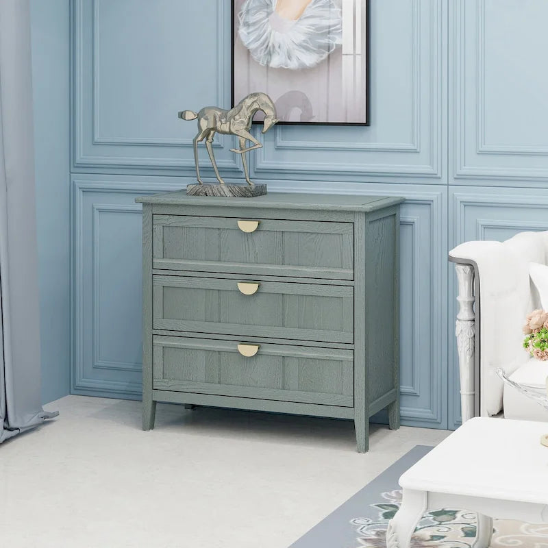 Three Drawer MDF Cabinet with Woodgrain Finish