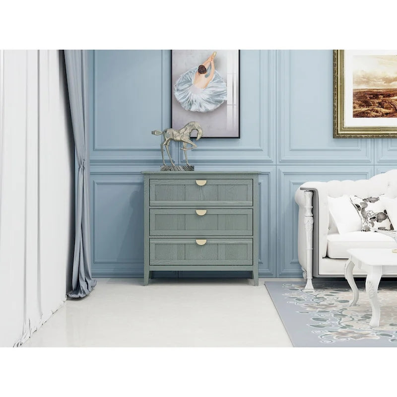 Three Drawer MDF Cabinet with Woodgrain Finish