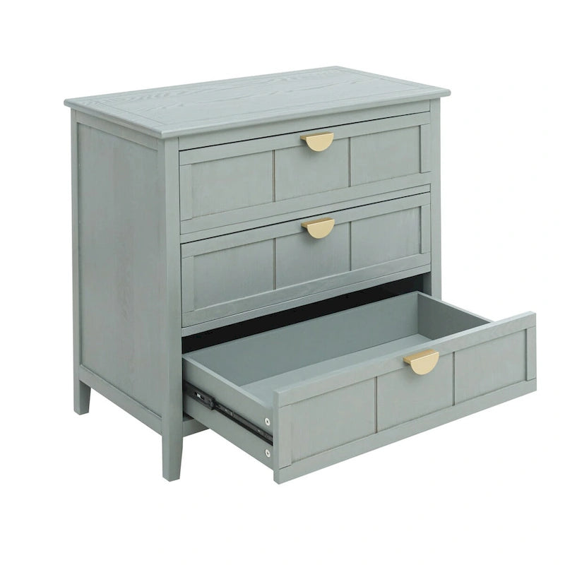 Three Drawer MDF Cabinet with Woodgrain Finish