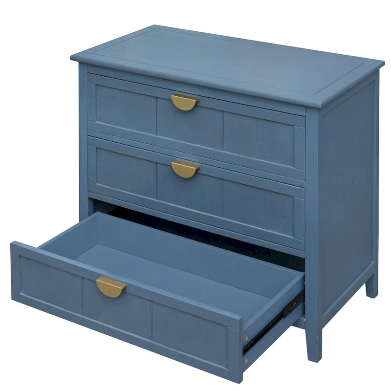 Three Drawer MDF Cabinet with Woodgrain Finish