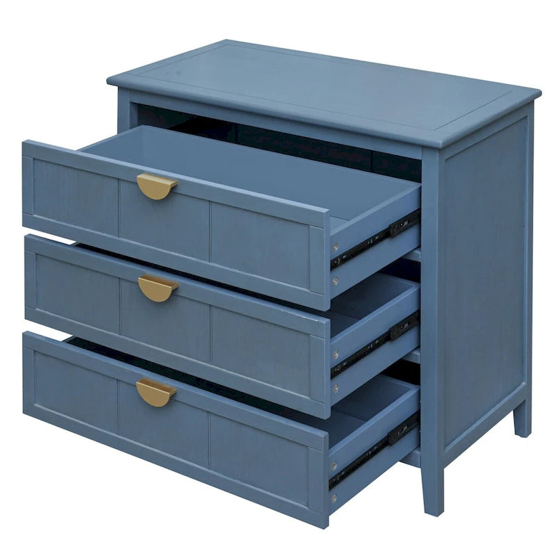 Three Drawer MDF Cabinet with Woodgrain Finish