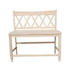 Double X-Back Solid Wood Bench Butcher Block - 24 Seat Height