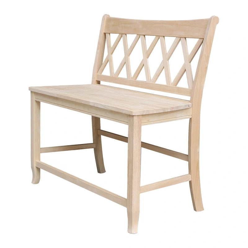 Double X-Back Solid Wood Bench Butcher Block - 24 Seat Height