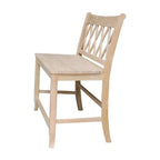 Double X-Back Solid Wood Bench Butcher Block - 24 Seat Height