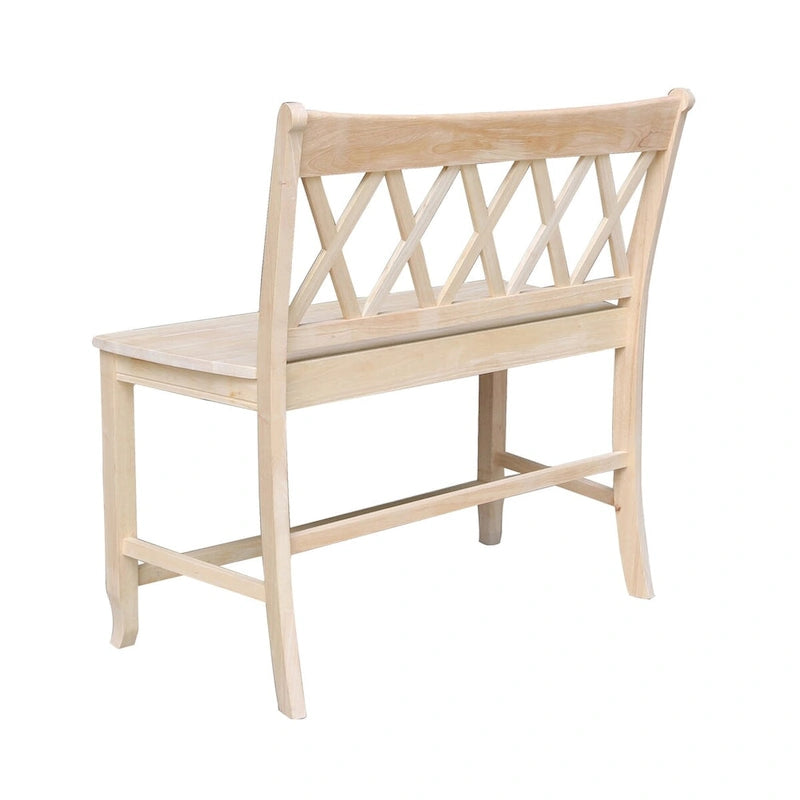 Double X-Back Solid Wood Bench Butcher Block - 24 Seat Height
