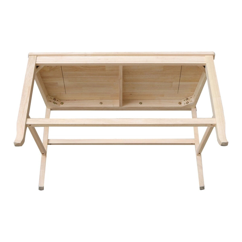 Double X-Back Solid Wood Bench Butcher Block - 24 Seat Height